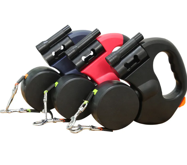 Dual Retractable Dog Leash — 3 m Per Lead
